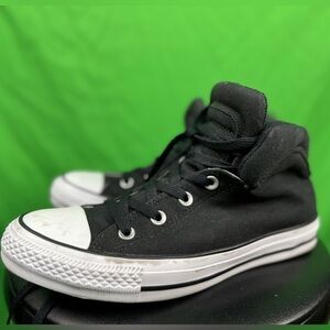 Converse All Star Chucks Women’s 9 Black High-Top Sneakers Black White Rare